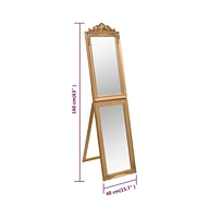 vidaXL Free-Standing Mirror Gold 15.7"x63"