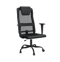 vidaXL Office Chair Black Mesh Fabric and Faux Leather