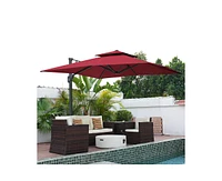 Casainc 11 Ft Square Cantilever Umbrella for Outdoor Patio, Gray