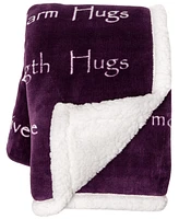 Chanasya Premium Sympathy Warm Hugs Gift Throw Blanket - for Positive Energy Love Support Comfort Breast Cancer Chemo Get Well Purple