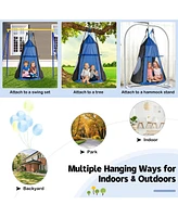 Skonyon Kids 2-in-1 40 Inch Hanging Chair Detachable Swing Tent