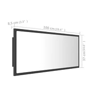 vidaXL Led Bathroom Mirror Gray 39.4"x3.3"x14.6" Acrylic