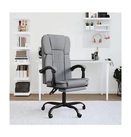 vidaXL Reclining Office Chair Light Gray Fabric