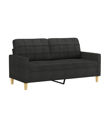 vidaXL 2-Seater Sofa Black 55.1" Fabric