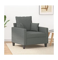 vidaXL Sofa Chair Dark Gray 23.6" Fabric