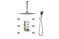 Casainc 3 Functions 12 Inch Ceiling Mounted Thermostatic Shower System