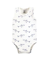 Touched by Nature Baby Boys Organic Cotton Sleeveless Bodysuits, Mystic Sea Creatures