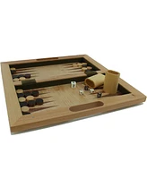 We Games 3-in-1 Camphor Wood Chess, Checkers and Backgammon Game Set with a Folding Board and Handle for Easy Travel