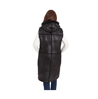 Frye Women's Kourtney Faux Shearling Hooded Vest