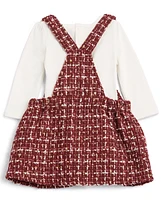 Guess Baby Girl Long Sleeve Bodysuit and Tweed Skirtall Set