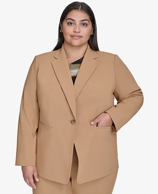 Dkny Plus Notched-Collar One-Button Jacket