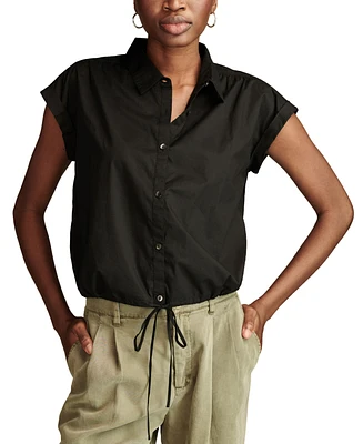 Lucky Brand Women's Cotton Drawstring-Hem Shirt