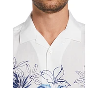 Cubavera Men's Parrot Chest Print Short Sleeve Button-Down Shirt