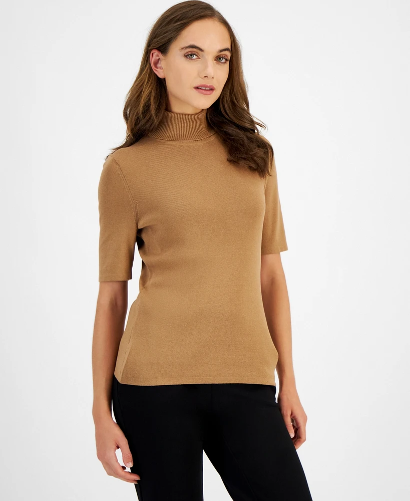 Anne Klein Women's Half-Sleeve Turtleneck Sweater