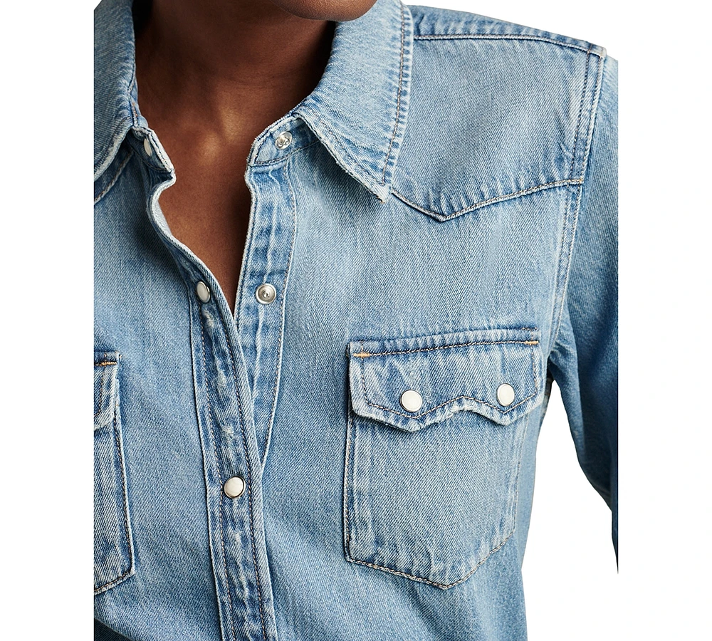 Lucky Brand Women's Denim Western Shirt