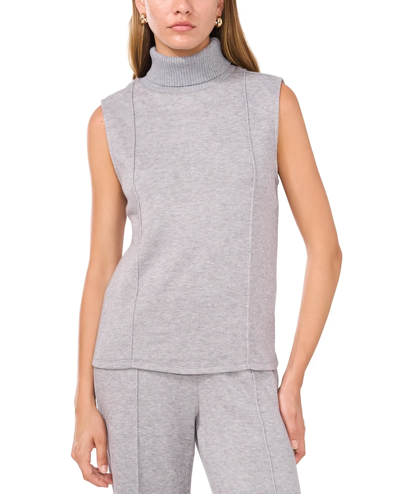 Vince Camuto Women's Knit Turtleneck Sleeveless Sweater