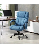 Vinsetto Big and Tall Office Chair, Fabric Executive Desk Chair, Blue