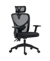 Vinsetto Ergonomic Mesh Chair with Adjustable Headrest & Reclining, Black