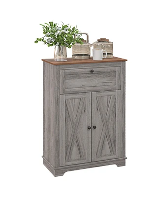 Homcom Farmhouse Storage Cabinet with Drawer and Doors