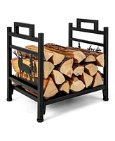 Givimo 18.5 Inch Metal Firewood Rack with Dual Handles