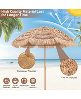 Givimo 7.2 Feet Patio Thatched Tiki Umbrella Hawaiian Hula Beach Umbrella
