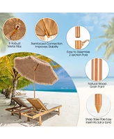 Givimo 7.2 Feet Patio Thatched Tiki Umbrella Hawaiian Hula Beach Umbrella