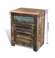 vidaXL End Table with 1 Drawer 1 Door Reclaimed Wood