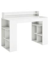 Gymax 48'' Computer Desk Study Writing Workstation w/ Bookshelf & Monitor Stand Riser
