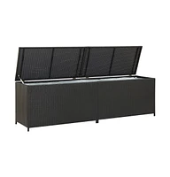 vidaXL Patio Storage Box Poly Rattan 78.7"x19.6"x23.6