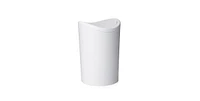 Superio Mini 1.5 Gallon Plastic Bathroom Trash Can with Swing Top Lid