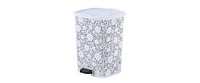 Superio Small 3 Gallon Step On Plastic Trash Can with Lid Lace Design