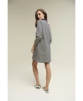 Isaac Mizrahi Women's Striped Knit Polo Dress