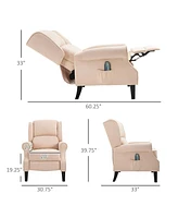 Massage Recliner Sofa Chair with Heat Function, Remote, Cream
