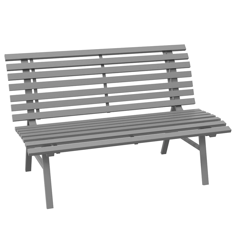 Simplie Fun Aluminum Slatted Park Bench: 48.5" for Garden, Patio, Deck