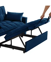 Streamdale Furniture Navy 4-in-1 Loveseat Sofa Bed with Storage