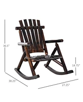 Streamdale Furniture Rustic Adirondack Rocking Chair for Outdoor Comfort