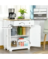 Streamdale Furniture White Sideboard Buffet with Adjustable Shelf and Drawers