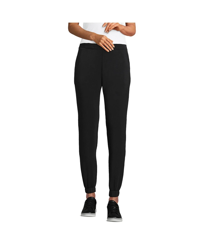 Lands' End Petite Cupro Knit Mid Rise Jogger Pants