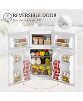 Compact 3.2 Cu.Ft Mini Fridge with Adjustable Shelf, Thermostat, Reversible Door