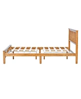 Queen Platform Bed Frame: Headboard, No Box Spring Required