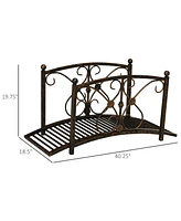 Streamdale Furniture Decorative Metal Garden Bridge with Safety Rails