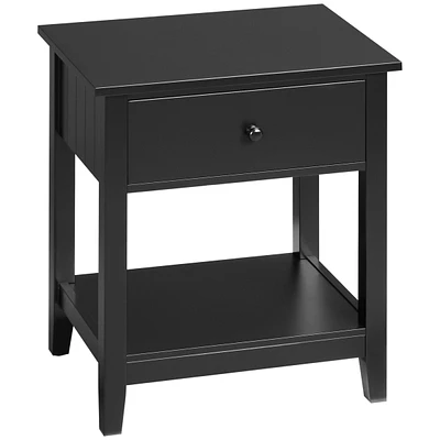 Simplie Fun 2-Tier Side Table with Drawer for Bedroom, Living Room