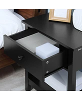 Streamdale Furniture 2-Tier Side Table with Drawer for Bedroom, Living Room