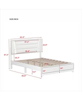 Queen Upholstered Bed with Led Lights and Sparkling Decor