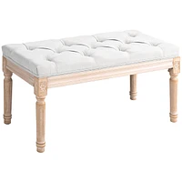 Streamdale Furniture 32" End of Bed Bench, Upholstered Bedroom Bench, Cream White