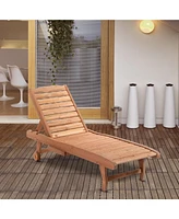 Chaise Lounge Pool Chair with Table and Wheels