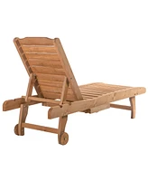 Streamdale Furniture Chaise Lounge Pool Chair with Table and Wheels