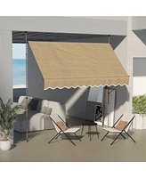 Streamdale Furniture Retractable Patio Awning with Support Stand, Uv Protection