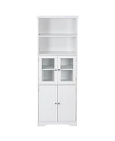 Tall White Storage Cabinet for Various Rooms