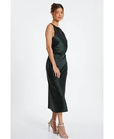 Quiz Women's Satin Twist Strap Midi Dress